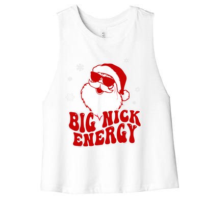 Funny Christmas Big Nick Energy Santa Naughty Adult Humor Gift Women's Racerback Cropped Tank