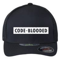 Funny Code Blooded Software Engineer Programmer Flexfit Unipanel Trucker Cap