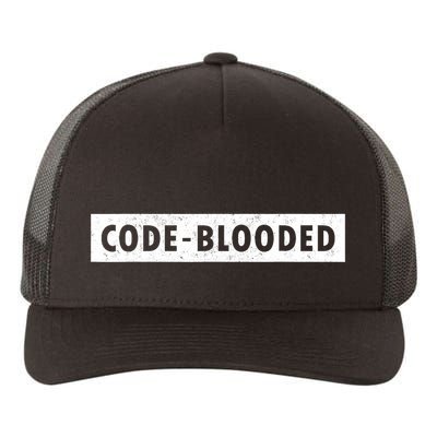 Funny Code Blooded Software Engineer Programmer Yupoong Adult 5-Panel Trucker Hat