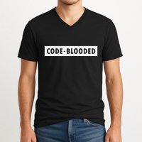 Funny Code Blooded Software Engineer Programmer V-Neck T-Shirt