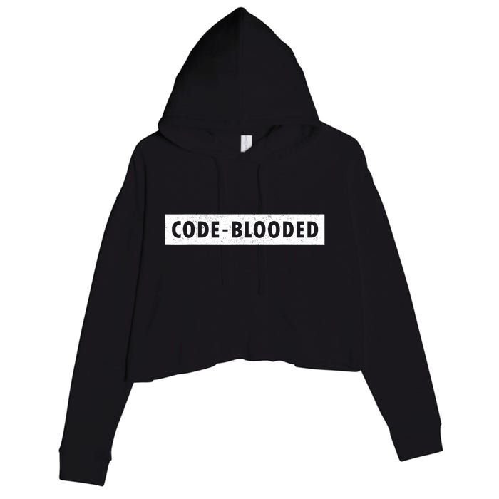 Funny Code Blooded Software Engineer Programmer Crop Fleece Hoodie