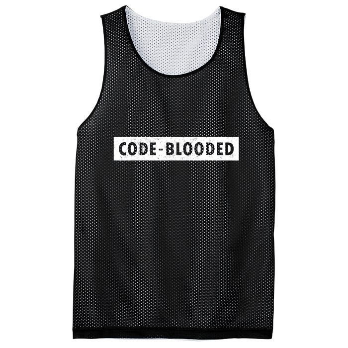 Funny Code Blooded Software Engineer Programmer Mesh Reversible Basketball Jersey Tank