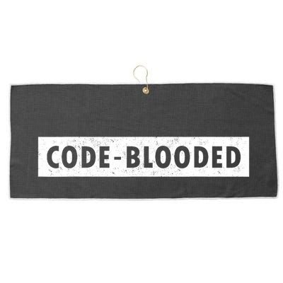 Funny Code Blooded Software Engineer Programmer Large Microfiber Waffle Golf Towel