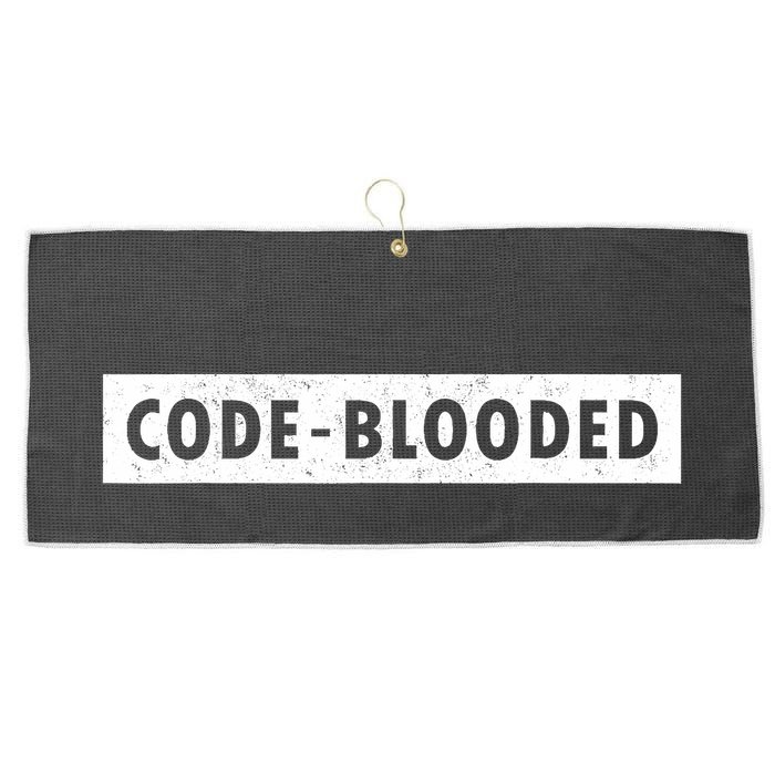Funny Code Blooded Software Engineer Programmer Large Microfiber Waffle Golf Towel