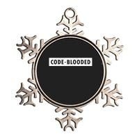Funny Code Blooded Software Engineer Programmer Metallic Star Ornament