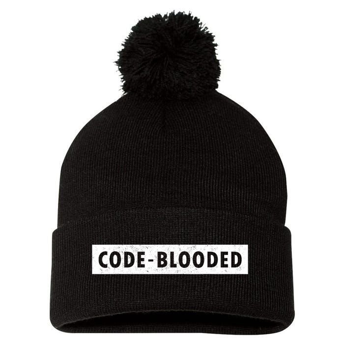 Funny Code Blooded Software Engineer Programmer Pom Pom 12in Knit Beanie