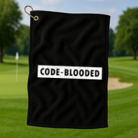 Funny Code Blooded Software Engineer Programmer Golf Towel