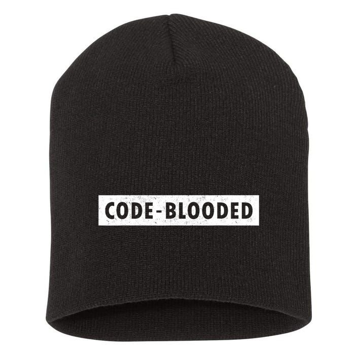Funny Code Blooded Software Engineer Programmer Short Acrylic Beanie