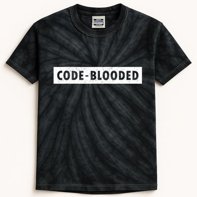 Funny Code Blooded Software Engineer Programmer Kids Tie-Dye T-Shirt