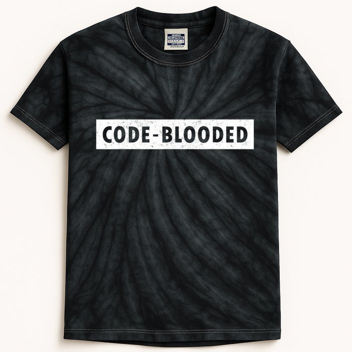 Funny Code Blooded Software Engineer Programmer Kids Tie-Dye T-Shirt
