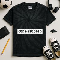 Funny Code Blooded Software Engineer Programmer Kids Tie-Dye T-Shirt