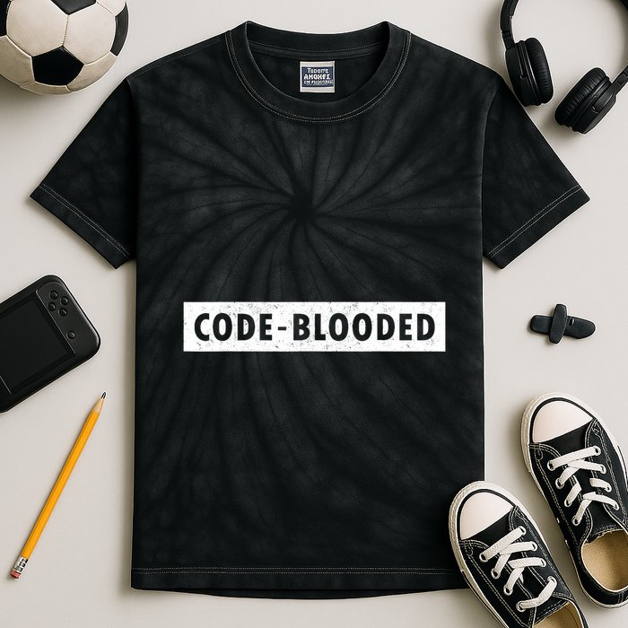 Funny Code Blooded Software Engineer Programmer Kids Tie-Dye T-Shirt