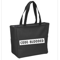 Funny Code Blooded Software Engineer Programmer Zip Tote Bag