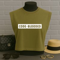 Funny Code Blooded Software Engineer Programmer Garment-Dyed Women's Muscle Tee