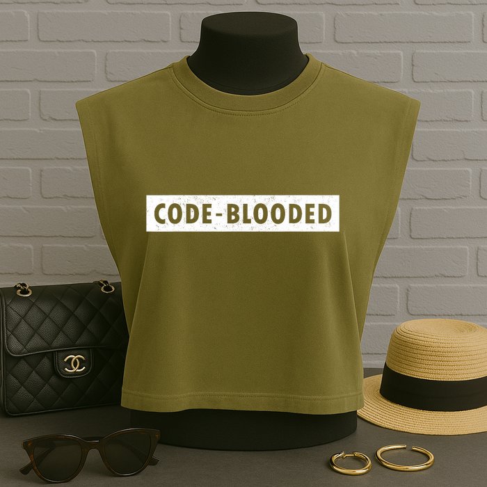 Funny Code Blooded Software Engineer Programmer Garment-Dyed Women's Muscle Tee