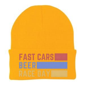 Fast Car Beer Race Day Knit Cap Winter Beanie