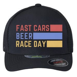 Fast Car Beer Race Day Flexfit Unipanel Trucker Cap