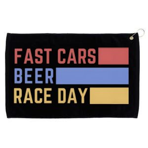 Fast Car Beer Race Day Grommeted Golf Towel