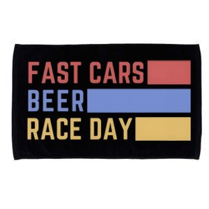 Fast Car Beer Race Day Microfiber Hand Towel