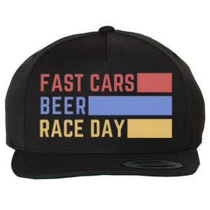 Fast Car Beer Race Day Wool Snapback Cap