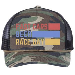 Fast Car Beer Race Day Retro Rope Trucker Hat Cap