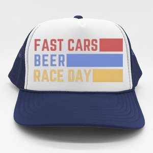 Fast Car Beer Race Day Trucker Hat