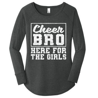 Funny Cheerleading Bros Cheer Bro Here For The Women's Perfect Tri Tunic Long Sleeve Shirt