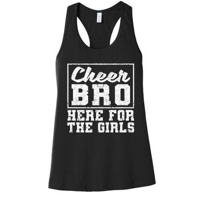 Funny Cheerleading Bros Cheer Bro Here For The Women's Racerback Tank