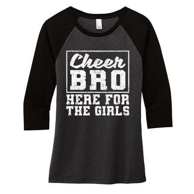 Funny Cheerleading Bros Cheer Bro Here For The Women's Tri-Blend 3/4-Sleeve Raglan Shirt