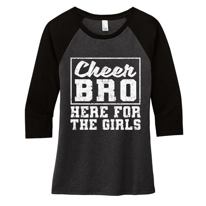 Funny Cheerleading Bros Cheer Bro Here For The Women's Tri-Blend 3/4-Sleeve Raglan Shirt