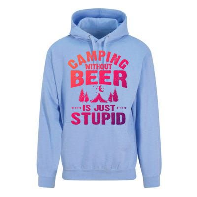 Funny Camping Beer Gift Without Beer Is Just Stupid Unisex Surf Hoodie