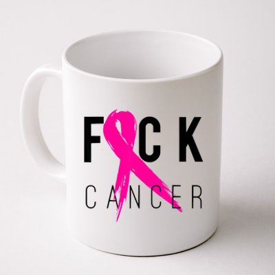 Fuck Cancer Breast Cancer Awareness Retro Distressed Coffee Mug