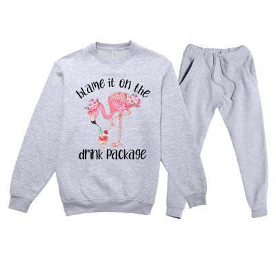 Flamingo Cruise Blame It On The Drink Package Drinking Booze Premium Crewneck Sweatsuit Set