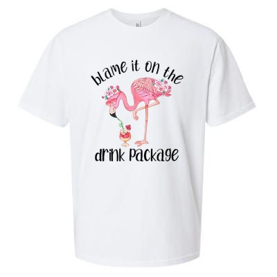 Flamingo Cruise Blame It On The Drink Package Drinking Booze Sueded Cloud Jersey T-Shirt