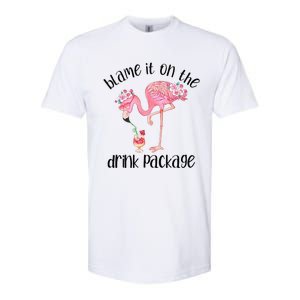 Flamingo Cruise Blame It On The Drink Package Drinking Booze Softstyle CVC T-Shirt