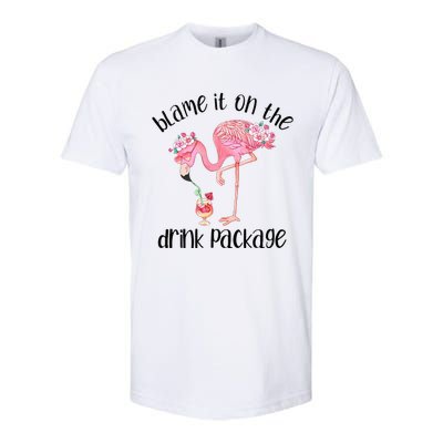 Flamingo Cruise Blame It On The Drink Package Drinking Booze Softstyle® CVC T-Shirt