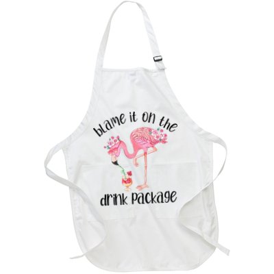 Flamingo Cruise Blame It On The Drink Package Drinking Booze Full-Length Apron With Pockets