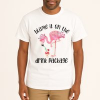 Flamingo Cruise Blame It On The Drink Package Drinking Booze Tall T-Shirt