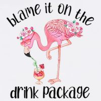 Flamingo Cruise Blame It On The Drink Package Drinking Booze Tall T-Shirt
