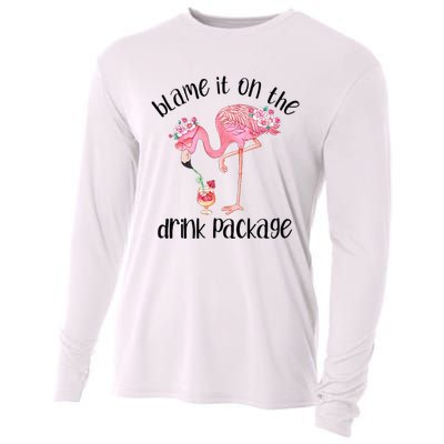 Flamingo Cruise Blame It On The Drink Package Drinking Booze Cooling Performance Long Sleeve Crew