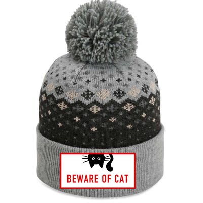 Funny Cat Beware Of Cat Lover The Baniff Cuffed Pom Beanie