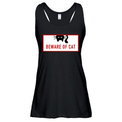 Funny Cat Beware Of Cat Lover Ladies Essential Flowy Tank