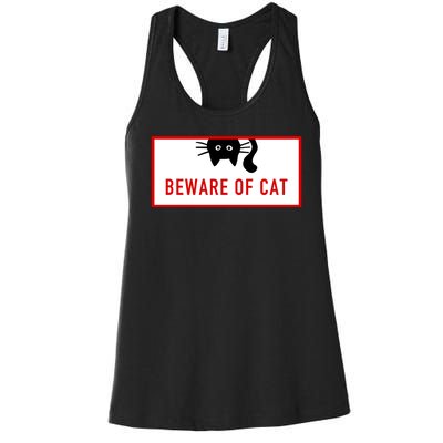 Funny Cat Beware Of Cat Lover Women's Racerback Tank