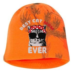 Funny Cat Best Cat Mom Ever Meow With My Cat Tee For Wo Kati - Camo Knit Beanie