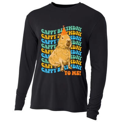 Funny Capybara Birthday Design Cooling Performance Long Sleeve Crew