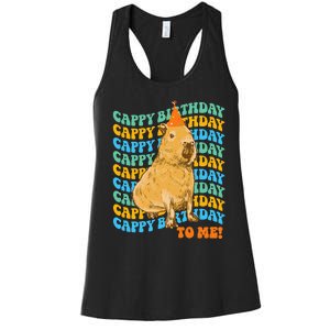 Funny Capybara Birthday Design Women's Racerback Tank