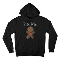 Funny Christmas Bite Me Gingerbread Man Hoodie