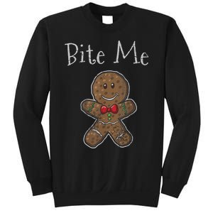 Funny Christmas Bite Me Gingerbread Man Sweatshirt