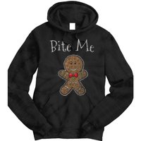 Funny Christmas Bite Me Gingerbread Man Tie Dye Hoodie