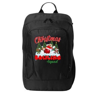 Funny Christmas Bowling Squad Dabbing Santa Elf City Backpack